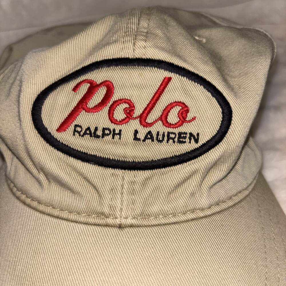 Vtg 90s Polo Sport Ralph Lauren Oval Patch Hat Distressed Grunge Streetwear Cap